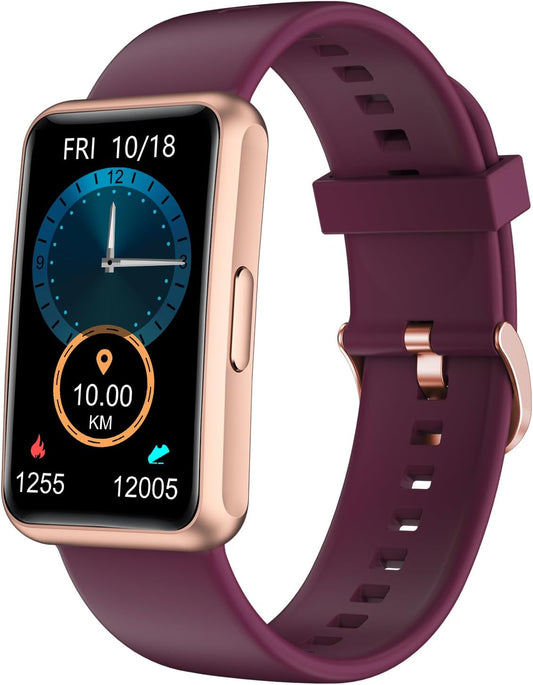 Ultimate Fitness Tracker - No Bluetooth or App Required, Waterproof Smart Watch for Men & Women with Full Touch Screen, Steps & Calories Counter, Sleep Tracker & Alarm Clock - Stylish Purple Design