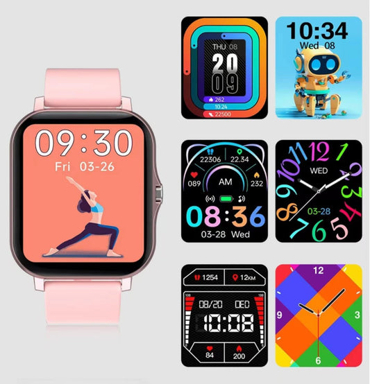 Stylish Smart Fitness Tracker Watch - IP68, Heart Rate & Sleep Monitoring, 8 Sports Modes, Breath Training, Weather Updates - 1.69" Display for Men & Women (Rose Gold)