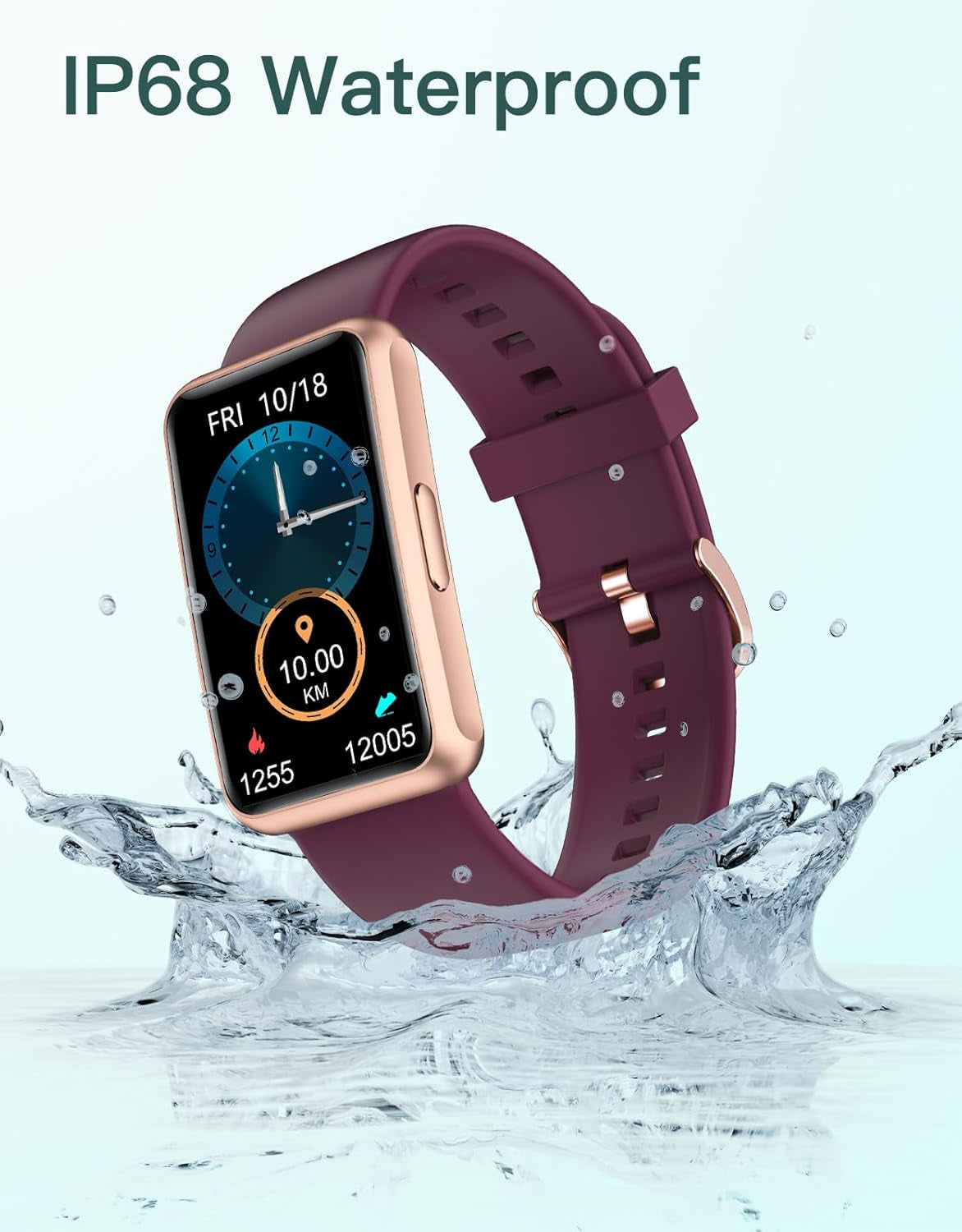 Ultimate Fitness Tracker - No Bluetooth or App Required, Waterproof Smart Watch for Men & Women with Full Touch Screen, Steps & Calories Counter, Sleep Tracker & Alarm Clock - Stylish Purple Design