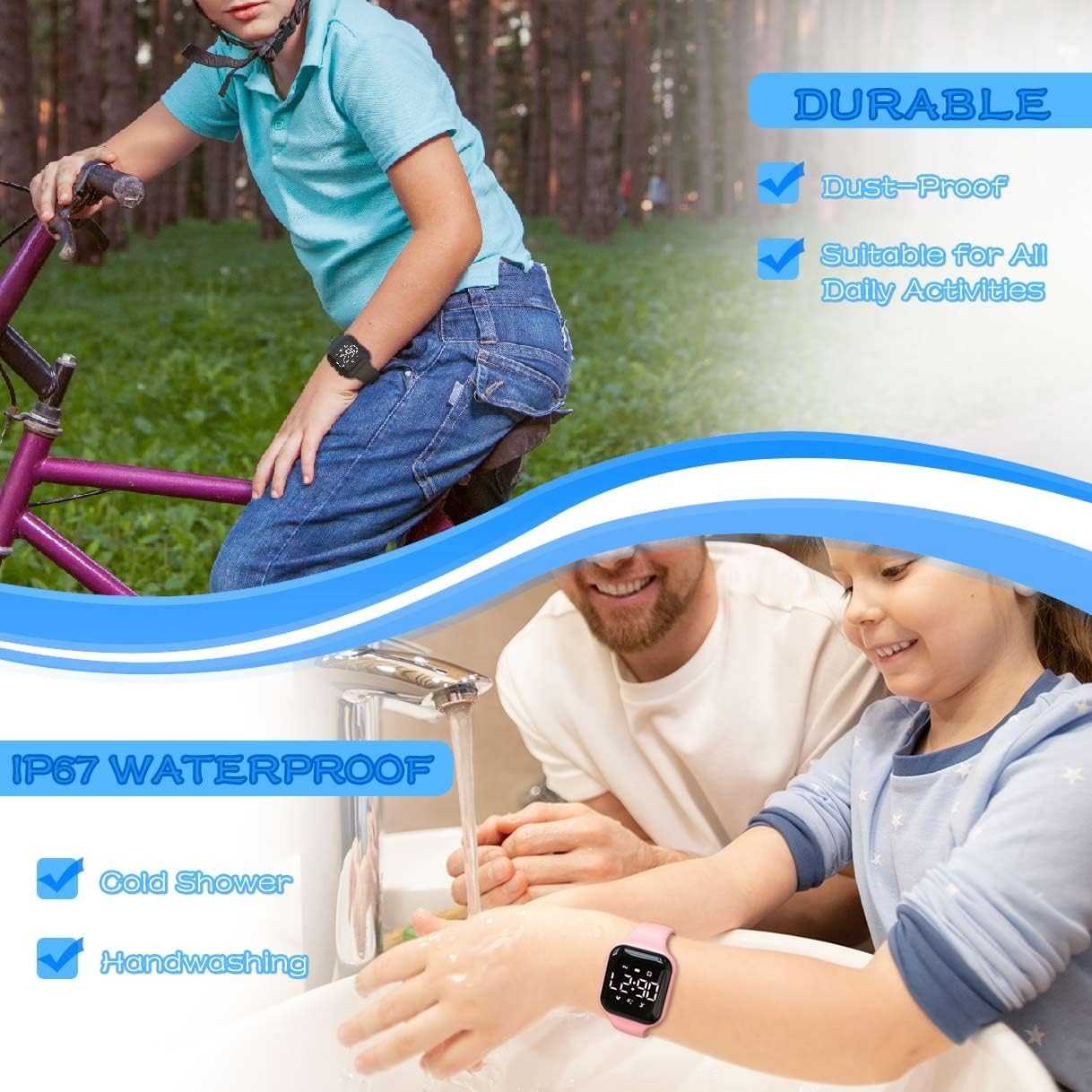 Multifunctional LED Digital Pedometer Watch for Kids with Stopwatch, Alarm, and Calorie Tracker