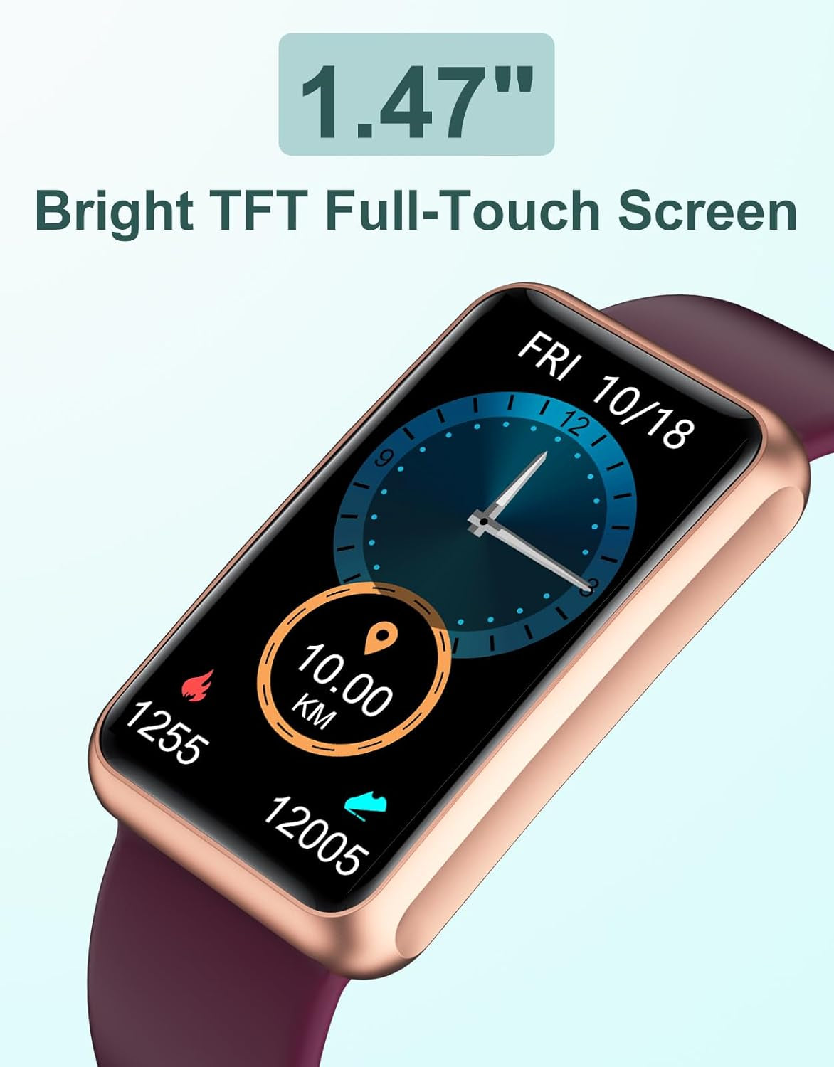 Ultimate Fitness Tracker - No Bluetooth or App Required, Waterproof Smart Watch for Men & Women with Full Touch Screen, Steps & Calories Counter, Sleep Tracker & Alarm Clock - Stylish Purple Design